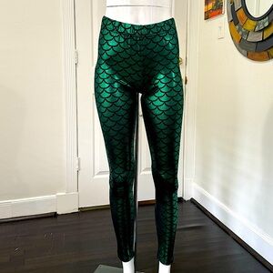 Emerald Green Mermaid Leggings, size small